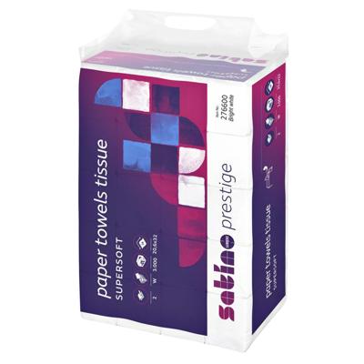 Handdoek Satino PT2 Prestige w-vouw 2-laags 206x320mm 25x120 vel wit 276600