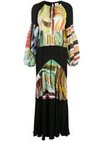 Rosie Assoulin robe longue à imprimé abstrait Sutter - Noir