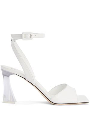 Giuseppe Zanotti sandales Vestaa à talon transparent 85 mm - Blanc