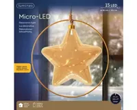 Lumineo microled ster 26cm amber/klassiek warm