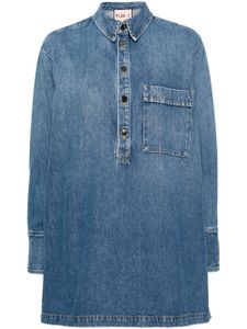 Plan C blouse en jean à boutonnière latérale - Bleu