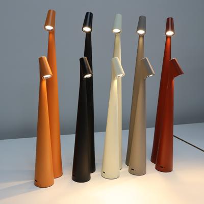 Set 2x Nordic Design LED Tafellampen Nachtlampen Oplaadbaar Verkeerswit - USB-C - 34+45cm Dimbaar