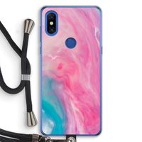 Roze explosie: Xiaomi Mi Mix 3 Transparant Hoesje met koord