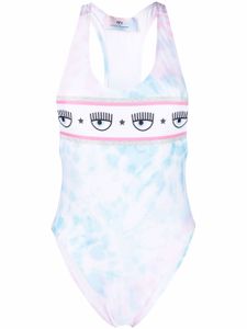 Chiara Ferragni maillot de bain tie-dye à dos nageur - Bleu