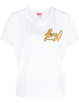 Kenzo t-shirt en coton à logo imprimé - Blanc