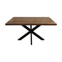 Eettafel Melbourne Rechthoekig - 120 - Naturel/Zwart - Mango