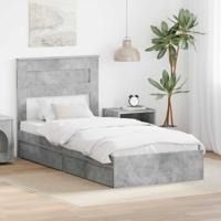 Bedframe met lade Beton Grijs 75 x 190 cm Bewerkt hout