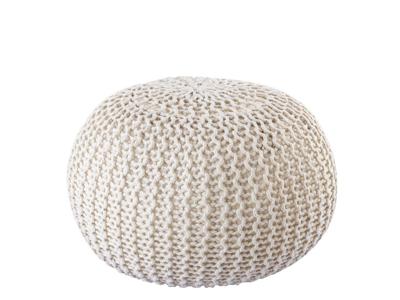 Anna - pouf - beige - 100% gerecycled kunststof - ø45cm Anna - pouf - beige - 100% gerecycled kunststof - ø45cm