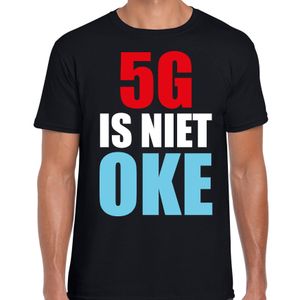 5G is niet oke demonstratie / protest t-shirt zwart voor heren