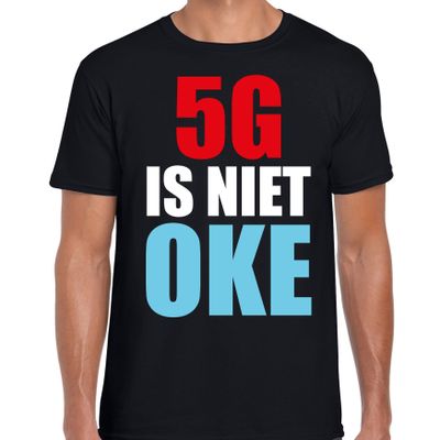 5G is niet oke demonstratie / protest t-shirt zwart voor heren 5G is niet oke demonstratie / protest t-shirt zwart voor heren