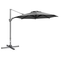 Outsunny parasol Ã˜300 cm slingerparaplu stoplichtparaplu met slingermechanisme zonwering Alu Roma paraplu hellingshoek verstelbaar donkergrijs
