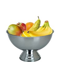 Fruitschaal/fruitmand op voet - RVS - zilverkleurig - 39 x 24 cm