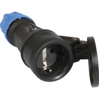 Contrastekker rubber blauw zwart 230V