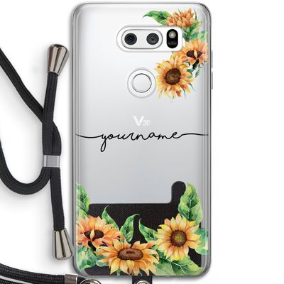 Zonnebloemen: LG V30 Transparant Hoesje met koord