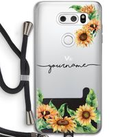 Zonnebloemen: LG V30 Transparant Hoesje met koord