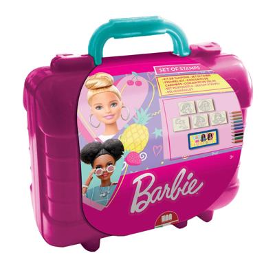 Multiprint Barbie reis stempel- en kleurkoffer