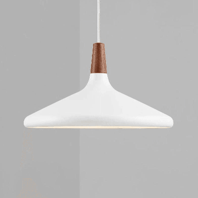 Hanglamp wit en hout &apos;Nori 39&apos; E27 fitting 390mm DFTP