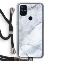 Witte marmer: OnePlus Nord N10 5G Transparant Hoesje met koord