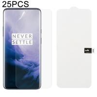 25 stuks zachte hydrogel film volledige dekking front beschermer met alcohol katoen + kraskaart voor OnePlus 7