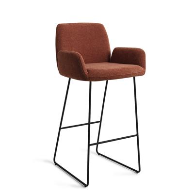 Jesper Home Barkruk 'Misaki' Slide Black, kleur Cosy Copper (zithoogte 75cm)