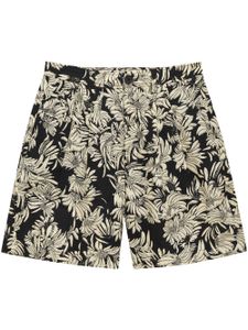 ANINE BING short Carrie à fleurs imprimées - Noir