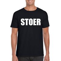 Stoer tekst t-shirt zwart heren Stoer tekst t-shirt zwart heren