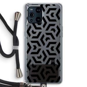 Crazy pattern: Oppo Find X3 Transparant Hoesje met koord