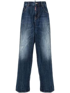 DSQUARED2 jean ample Icon Eros à taille haute - Bleu