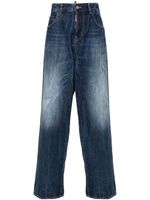 DSQUARED2 jean ample Icon Eros à taille haute - Bleu