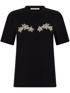 Christopher Kane t-shirt à appliques fleurs - Noir