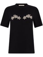 Christopher Kane t-shirt à appliques fleurs - Noir