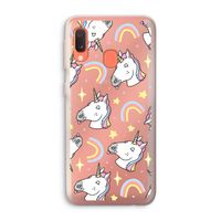 Rainbow Unicorn: Samsung Galaxy A20e Transparant Hoesje