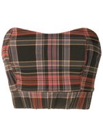 Olympiah haut bustier crop à motif tartan - Noir