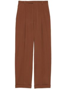 Gucci pantalon plissé en laine - Marron