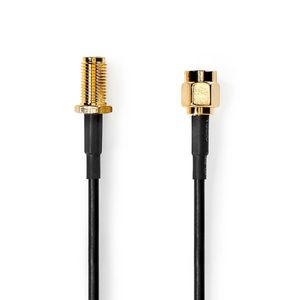 Nedis CSGL02010BK50 Antennekabel Sma Male Sma Female Verguld 50 Ohm Enkelvoudig Afgeschermd 5.00 M Rond Pvc Zwart Label