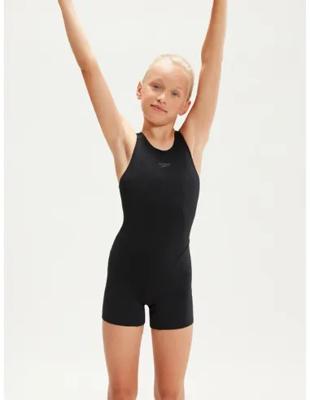 Speedo Eco+ Legsuit Kinder Badpak (zwart) Zwart 11-12y