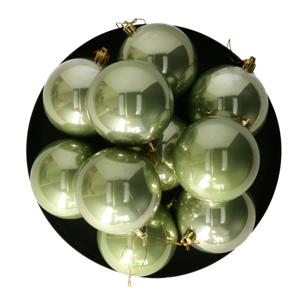 Othmar Decorations kerstballen - 36x stuks - 8 cm - salie groen - kunststof