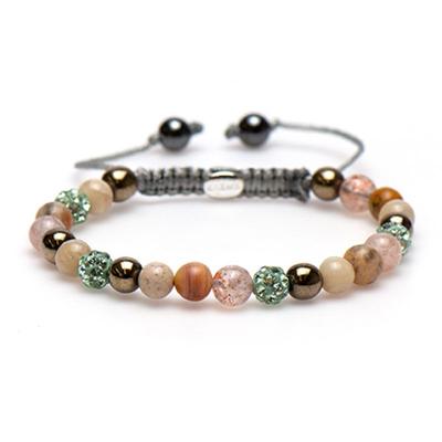 Karma Armband Spiral Genuine Green Green Crystal