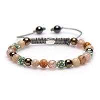Karma Armband Spiral Genuine Green Green Crystal