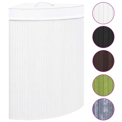 VidaXL Hoekwasmand 60 l bamboe wit