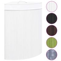 VidaXL Hoekwasmand 60 l bamboe wit