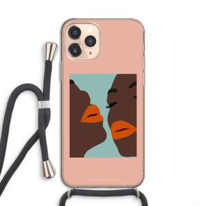 Orange lips: iPhone 11 Pro Transparant Hoesje met koord