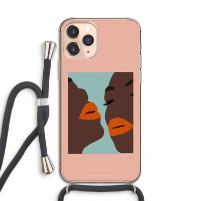 Orange lips: iPhone 11 Pro Transparant Hoesje met koord