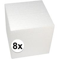 Rayher hobby Piepschuim vormen/figuren kubus - 8x - wit - 20 x 20 cm - knutselen artikelen
