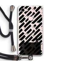 Zwarte vegen: Pixel 3 XL Transparant Hoesje met koord