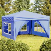 Partytent inklapbaar met zijwanden 3x3 m blauw