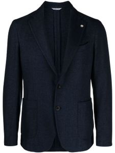 LUIGI BIANCHI MANTOVA blazer en chambray à simple boutonnage - Bleu