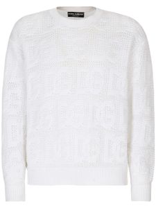 Dolce & Gabbana pull en crochet à design logo - Blanc