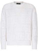 Dolce & Gabbana pull en crochet à design logo - Blanc