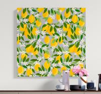 Canvas schilderij stilleven en fruit Citroenboom patroon
